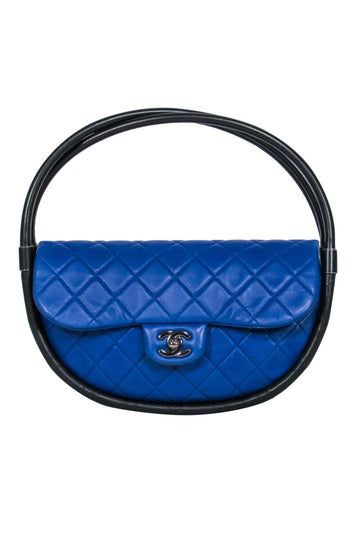 Chanel - Cobalt Blue Rare Quilted "Hula Hoop" Handbag