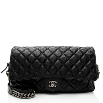 Chanel Crumpled CalBNkin Casual Rock Medium Flap Bag (SHF-UREPyS)