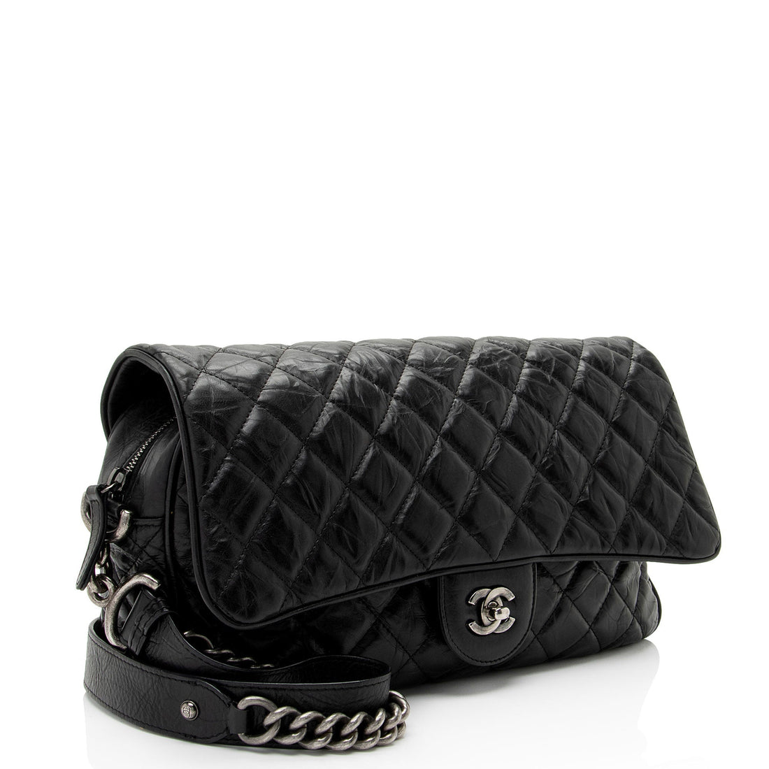 Pearl Street Bags Chanel Crumpled Calfskin Casual Rock Medium Flap Bag (SHF-UREPyS)