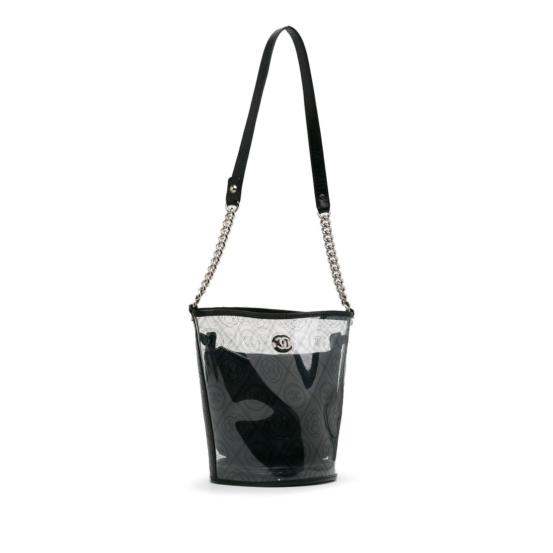 Chanel Crumpled CalBNkin PVC Camellia Bucket (SHG-ZnYJAw)