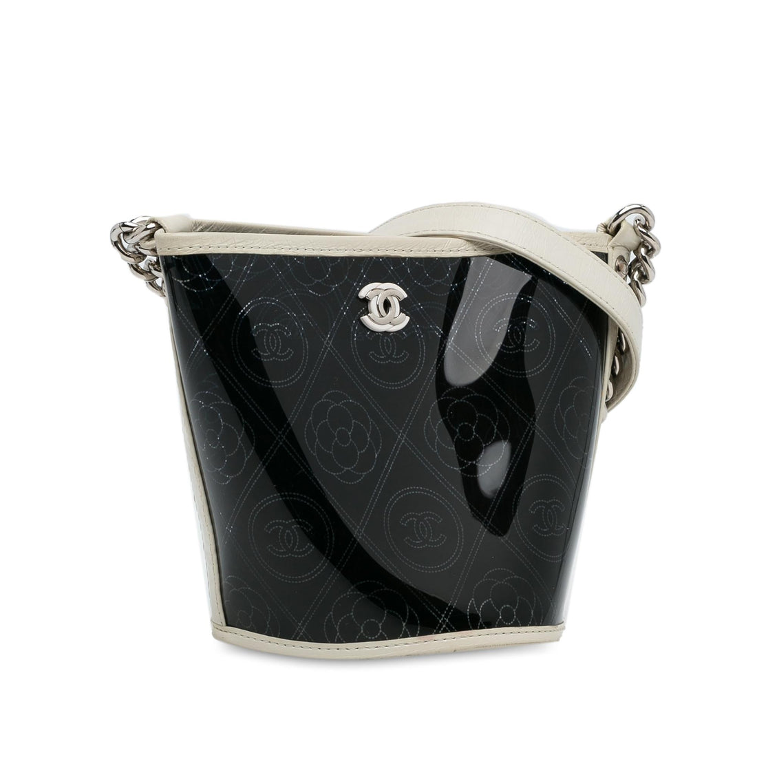 Chanel Crumpled Calfskin PVC Camellia Bucket (SHG-W4bgBM)