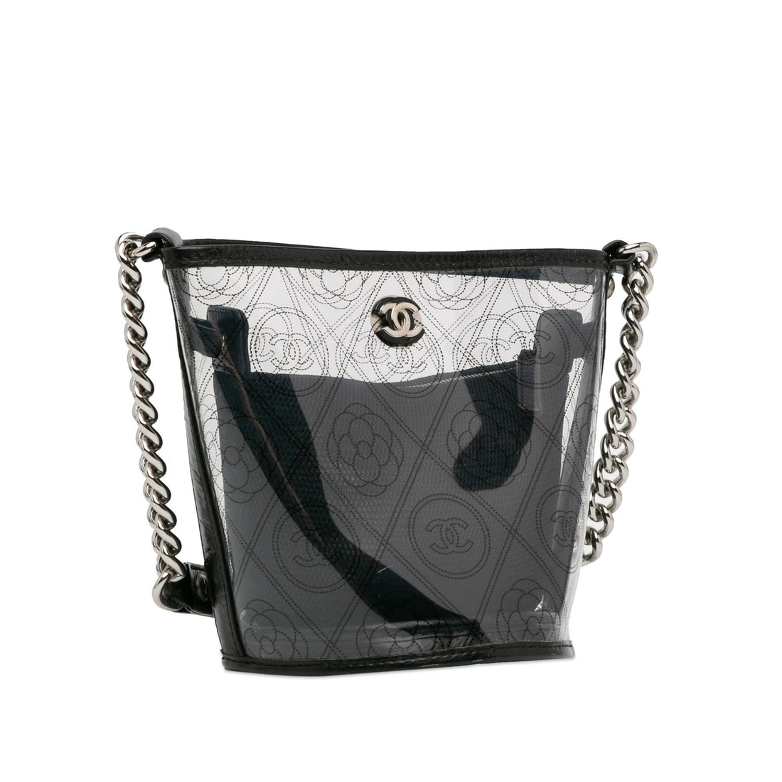 Chanel Crumpled Calfskin PVC Camellia Bucket (SHG-53ZkcW)
