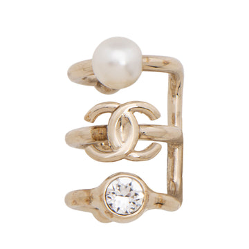 Top Quality Chanel Crystal Pearl CC Ear Cuff (SHF-vceruU)