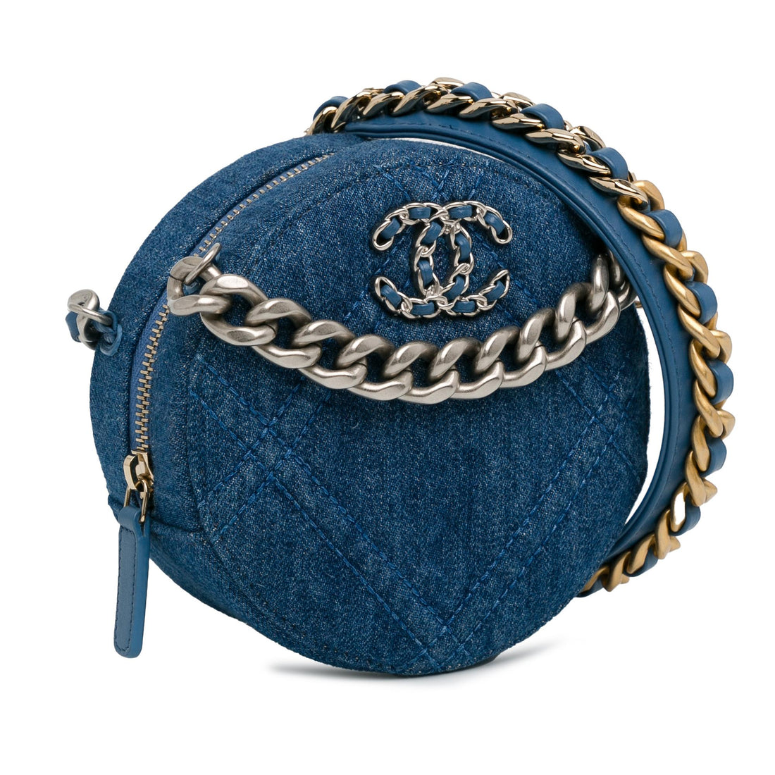 Top Quality Chanel Denim 19 Round Clutch with Chain (SHG-ZTvgcm)