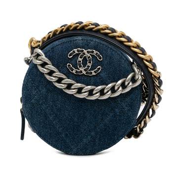 Top Quality Chanel Denim 19 Round Clutch with Chain (SHG-nBErSz)