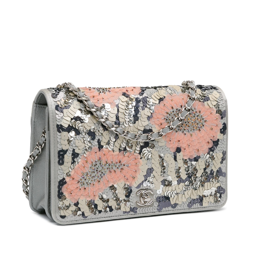 Top Quality Chanel Flower Sequins Wallet On Chain (SHG-u3QW2r)