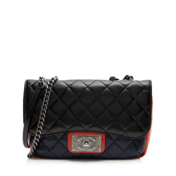 Chanel Glazed CalBNkin CC Plate Medium Flap Bag (SHF-5bc3aa)