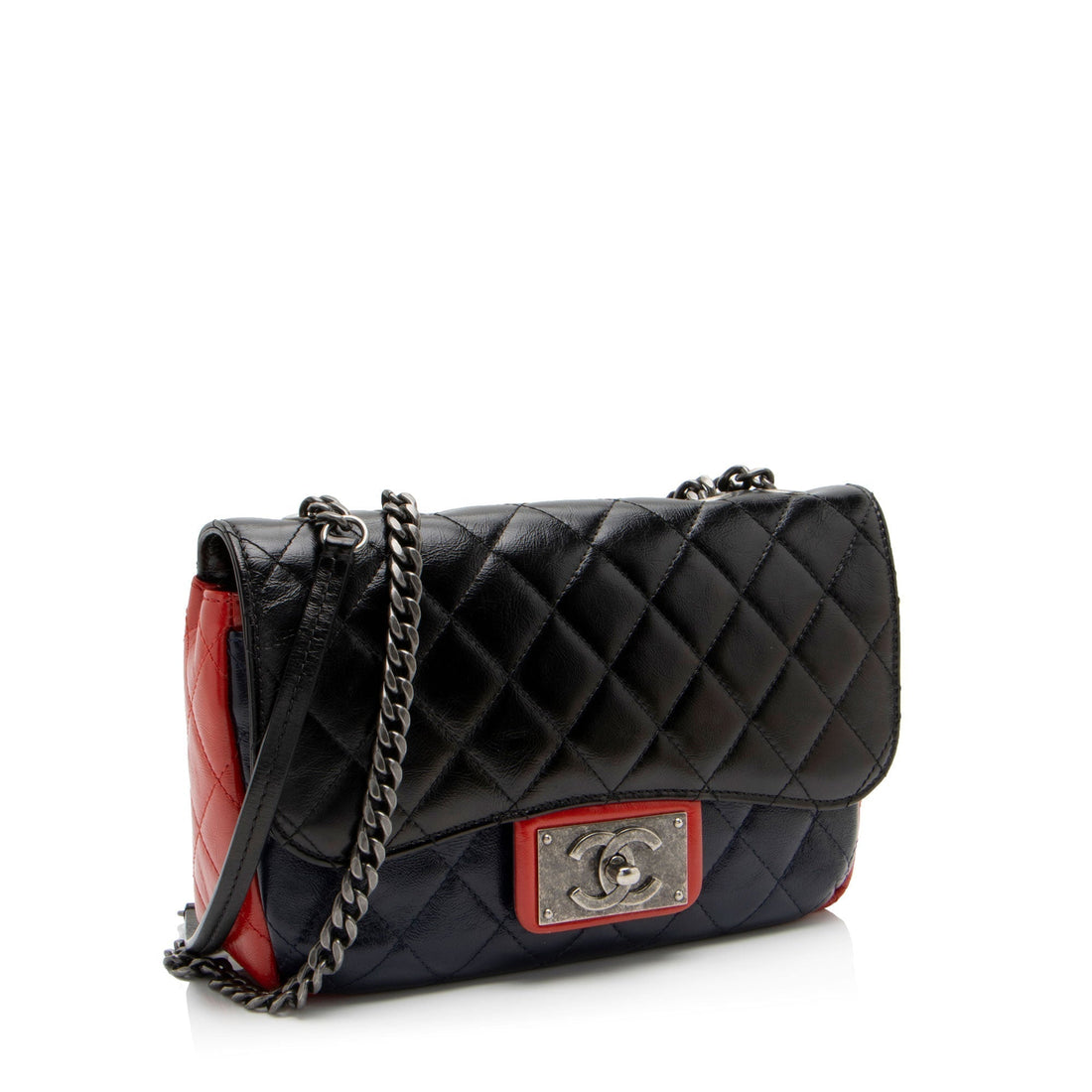 Chanel Glazed CalBNkin CC Plate Medium Flap Bag (SHF-5bc3aa)