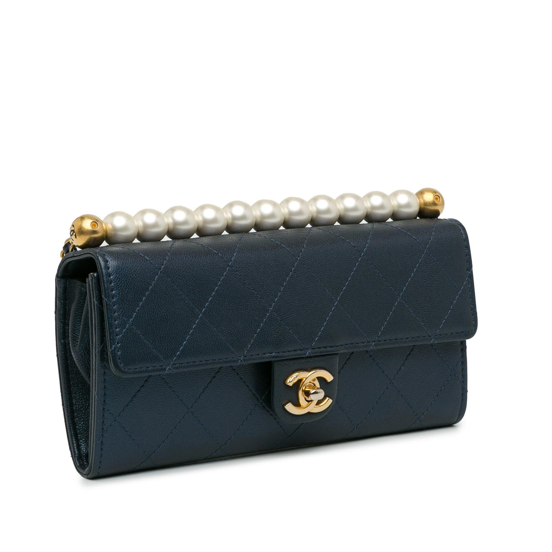 Pearl Street Bags Chanel Goatskin Chic Pearls Clutch With Chain (SHG-gHnbwe)