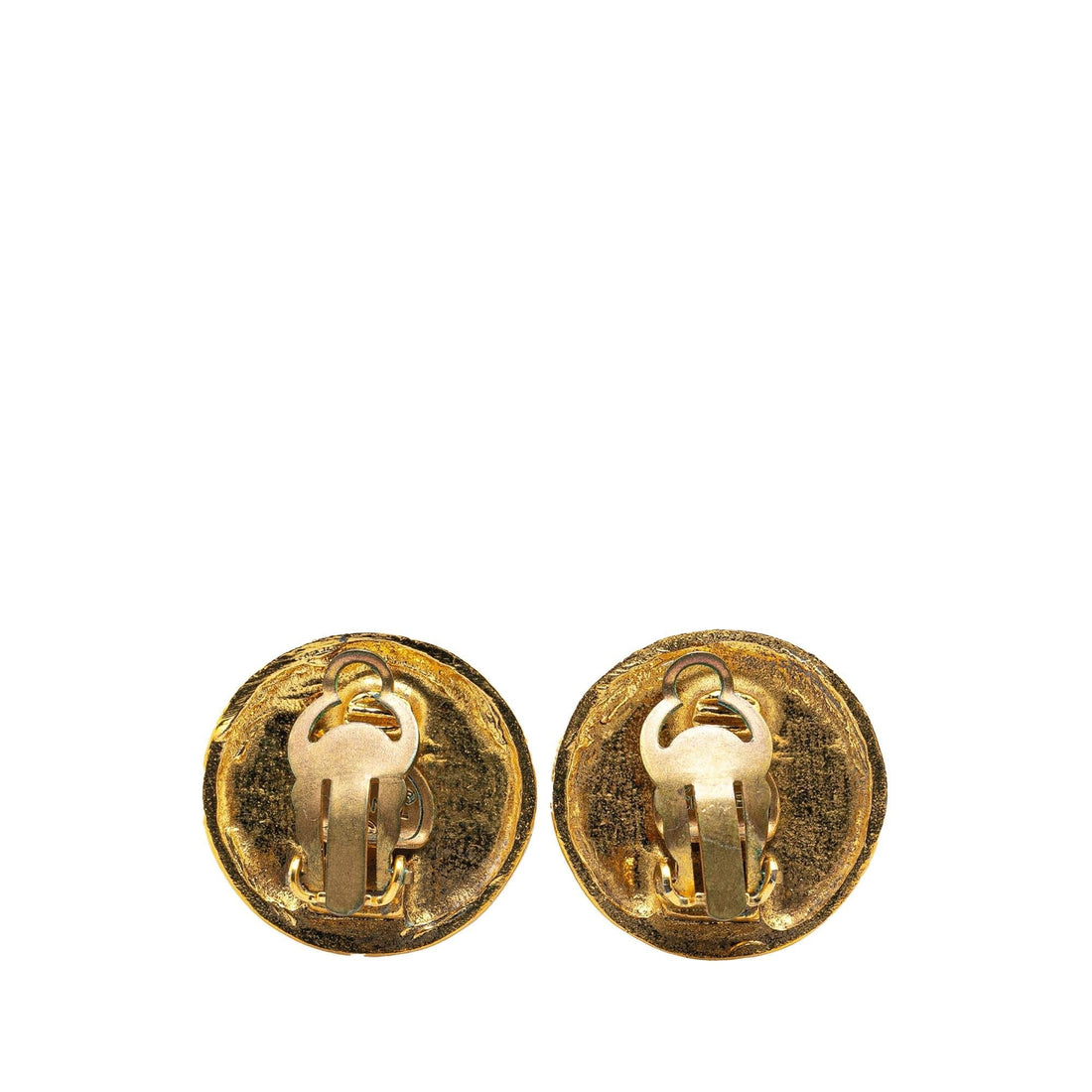 Chanel Gold Plated CC Clip On Earrings (SHG-utiBRw)