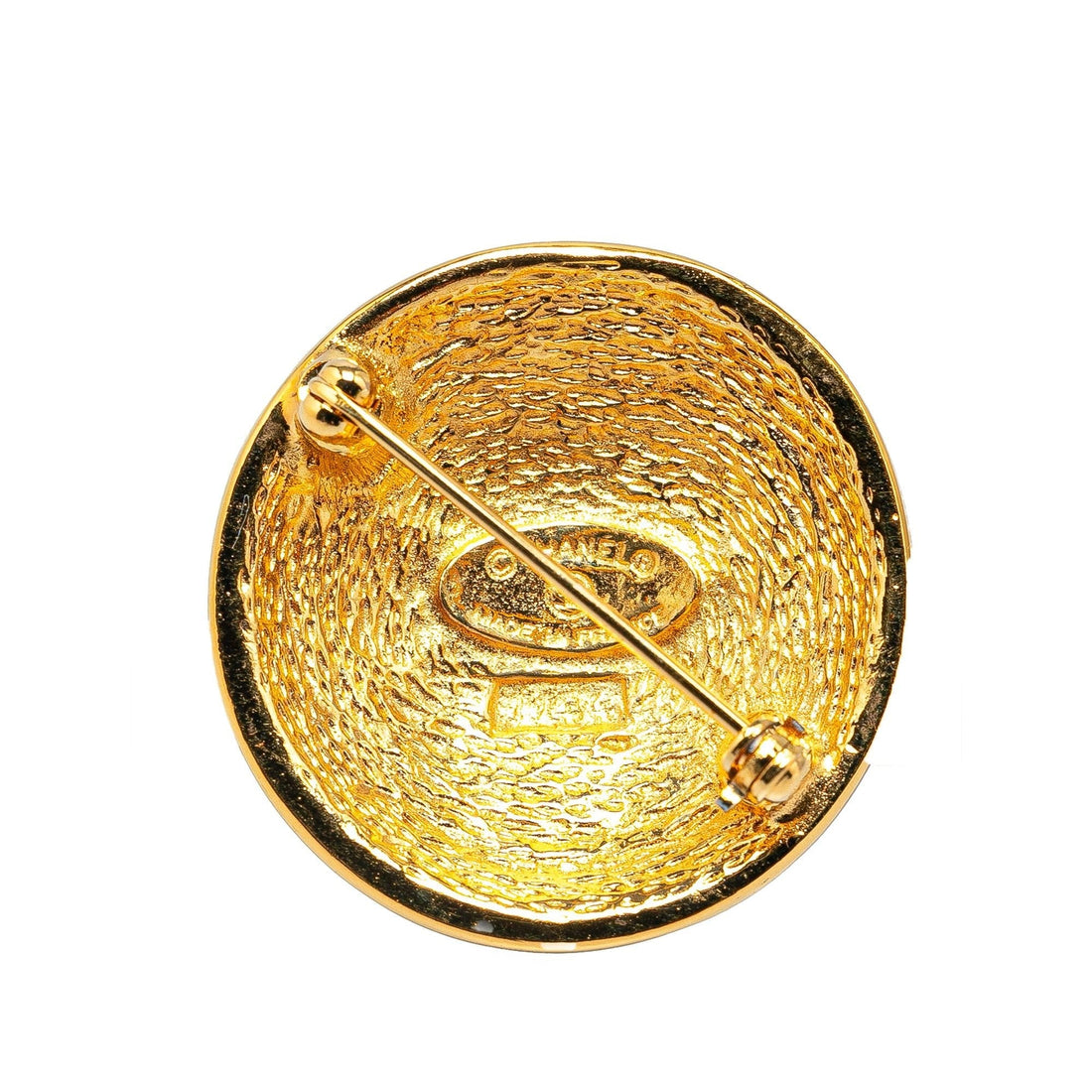 Chanel Gold Plated CC Quilted Brooch (SHG-raYlCt)
