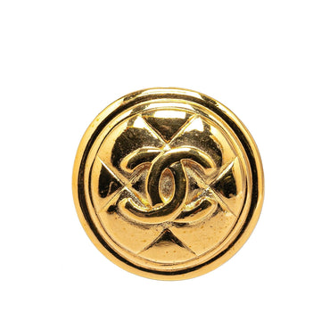 Chanel Gold Plated CC Quilted Brooch (SHG-MG017S)