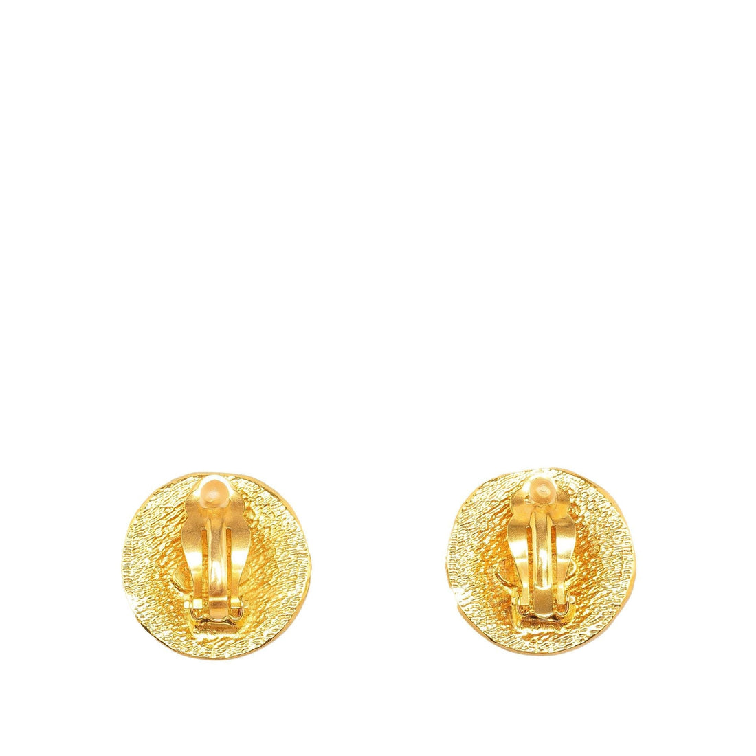 Pearl Street Bags Chanel Gold Plated CC Rue Cambon Round Clip On Earrings (SHG-jju0yo)