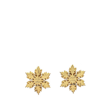 Chanel Gold Plated CC Snowflake Clip On Earrings (SHG-YknS9B)