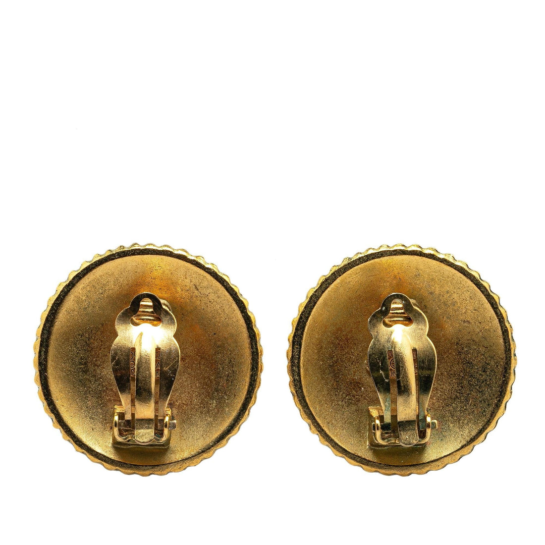 Chanel Gold Plated Logo Clip On Earrings (SHG-FwSHHe)
