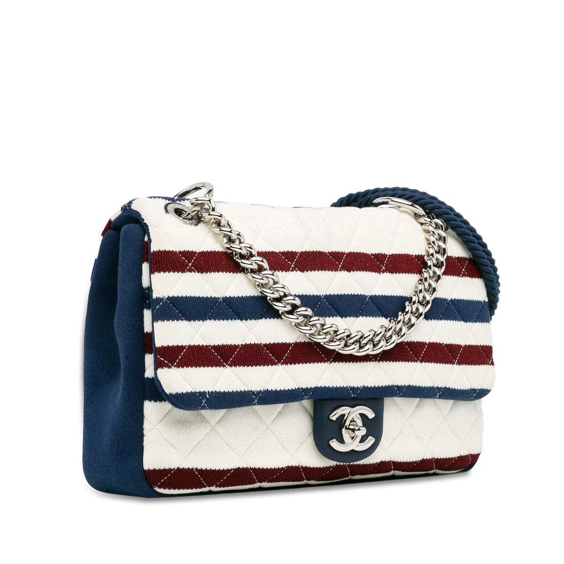 Pearl Street Bags Chanel Jumbo Stripe Jersey Felt and Rope Flap (SHG-1O7u9U)