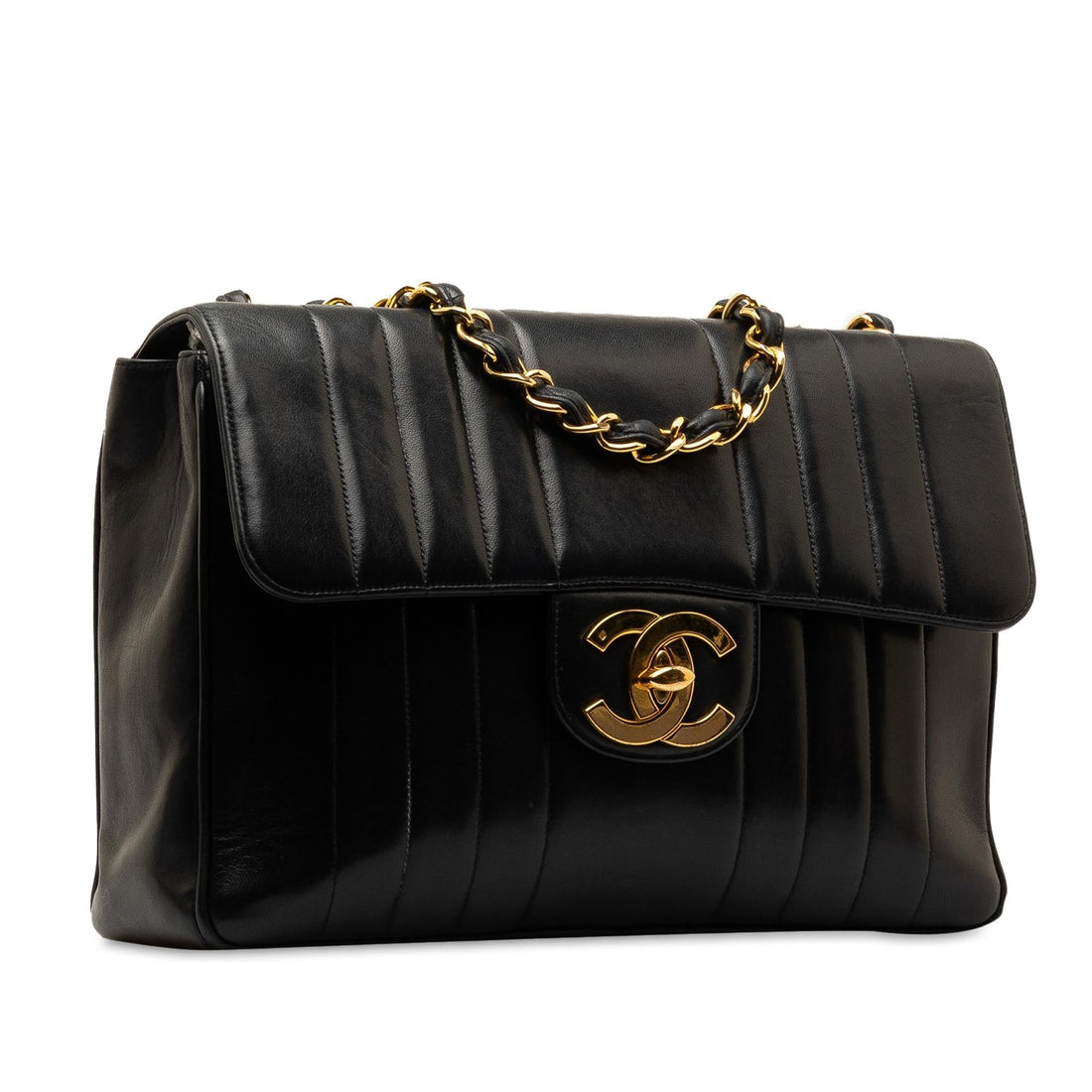 Pearl Street Bags Chanel Jumbo Vertical Quilt Lambskin Single Flap (SHG-NNbZF8)
