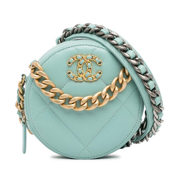 Pearl Street Bags Chanel Lambskin 19 Round Clutch with Chain (SHG-LNLH4i)