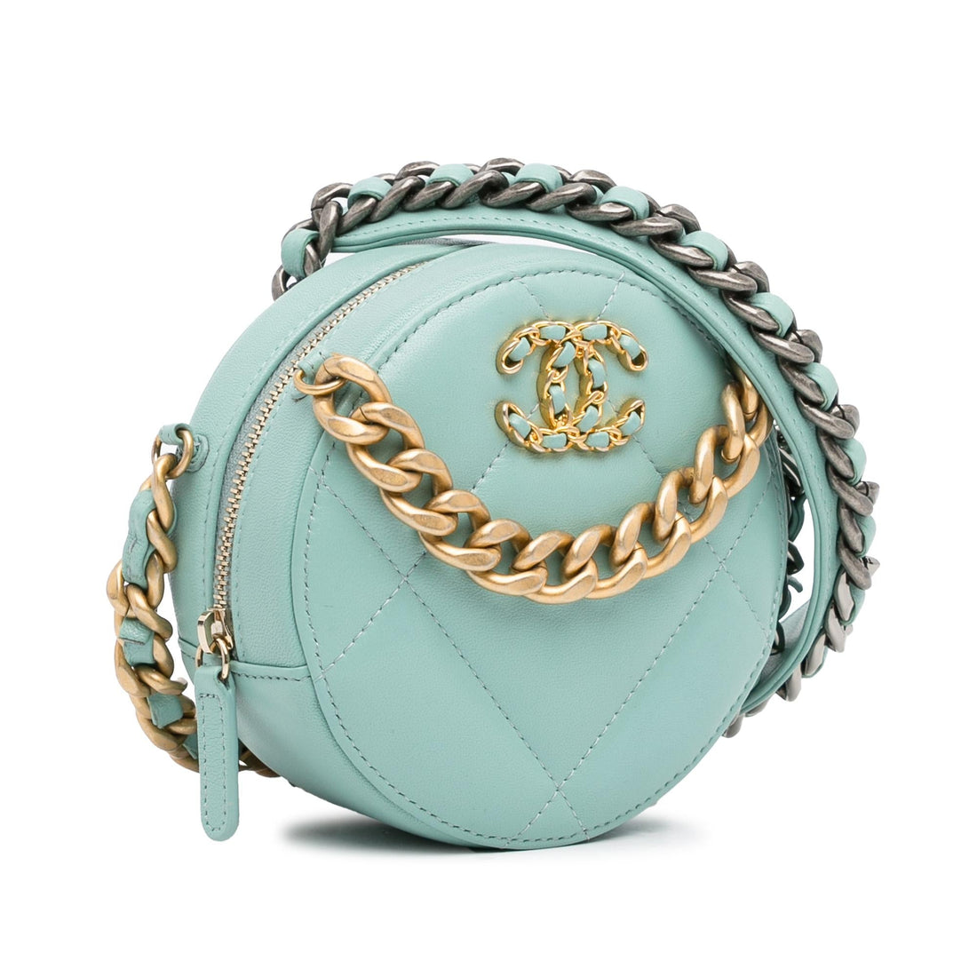 Pearl Street Bags Chanel Lambskin 19 Round Clutch with Chain (SHG-LNLH4i)