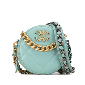Pearl Street Bags Chanel Lambskin 19 Round Clutch with Chain (SHG-wwM52A)