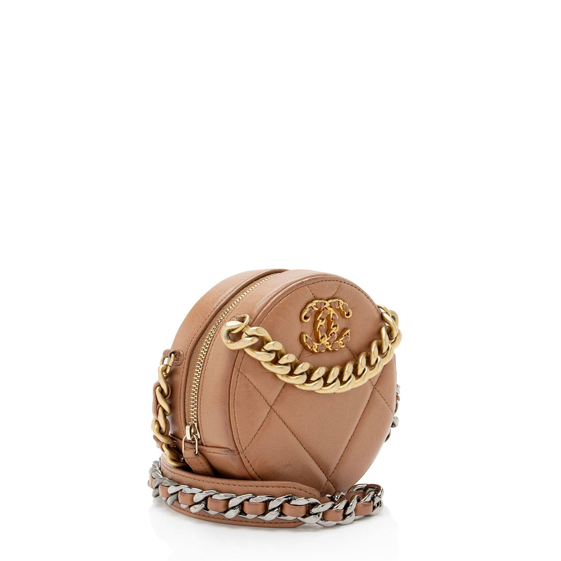 Pearl Street Bags Chanel Lambskin 19 Round Clutch with Chain (SHF-p9Azmt)