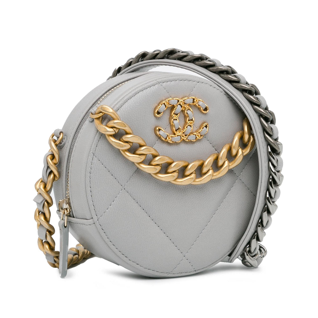 Pearl Street Bags Chanel Lambskin 19 Round Clutch with Chain (SHG-mHo6g9)