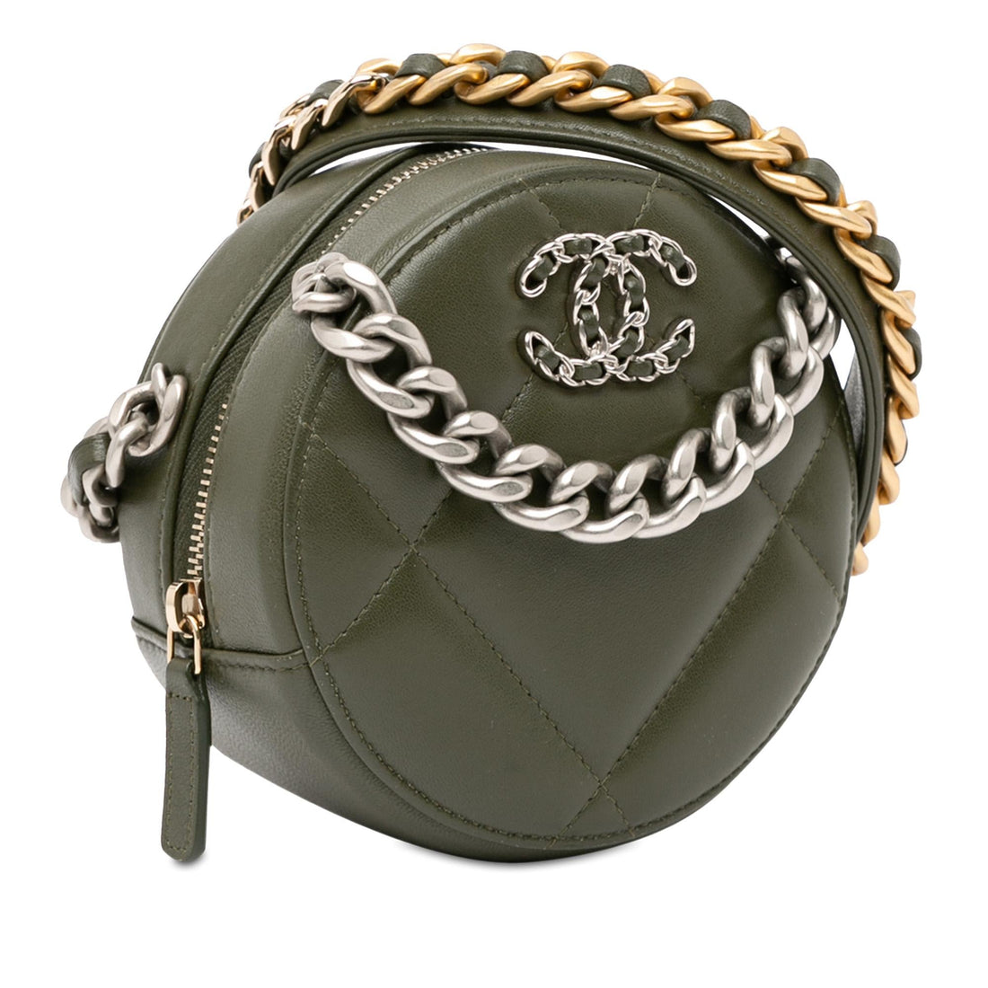 Pearl Street Bags Chanel Lambskin 19 Round Clutch with Chain (SHG-AyshgD)