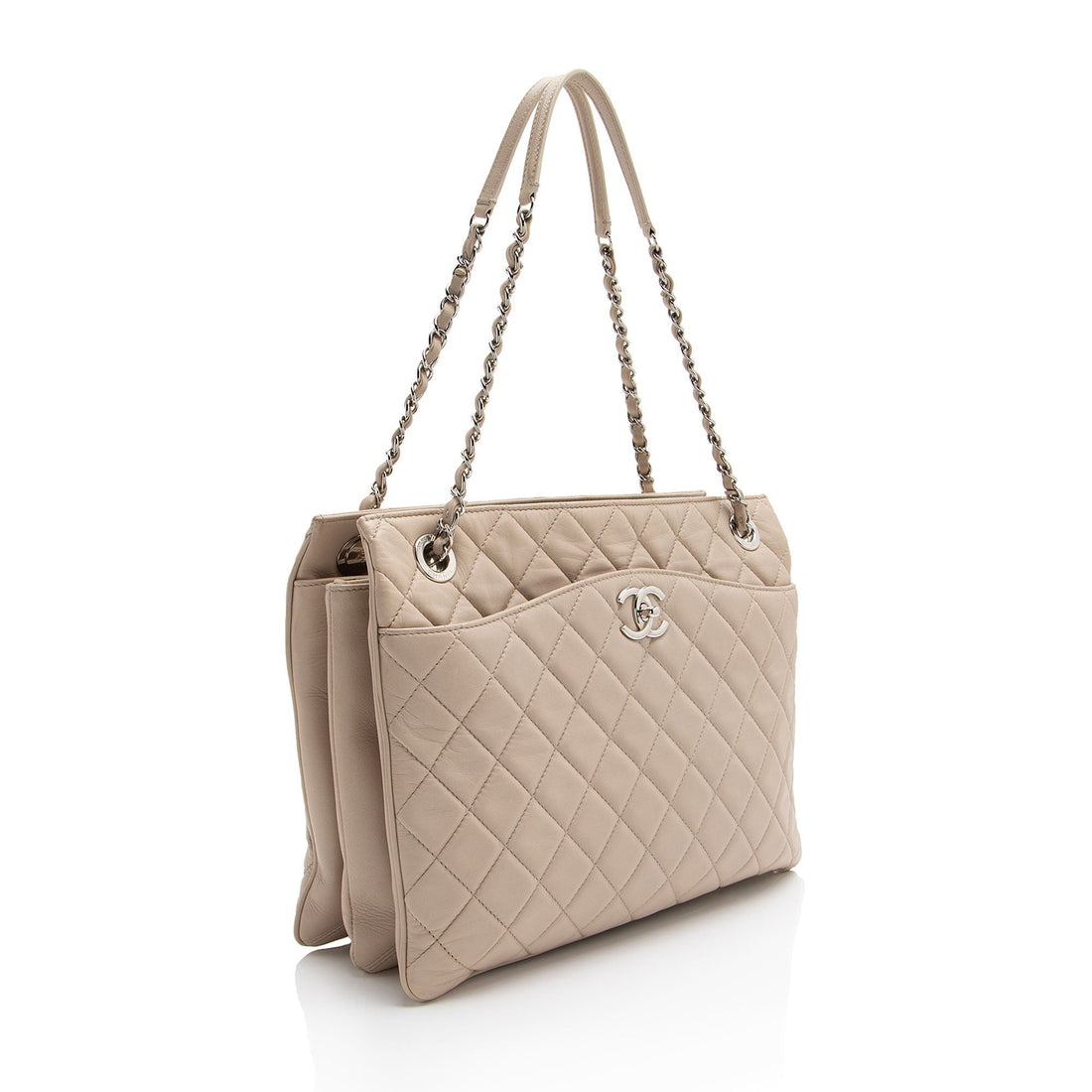 Top Quality Chanel Lambskin CC Accordion Trio Zipped Tote (SHF-wYNTLe)