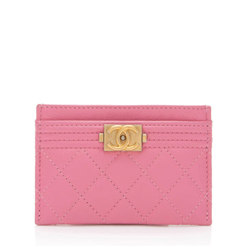 Top Quality Chanel Lambskin Boy Card Holder (SHF-xyoKJV)