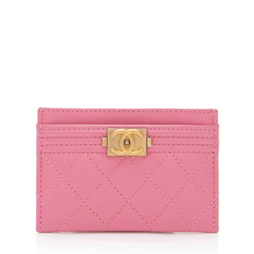 Chanel Lambskin Boy Card Holder (SHF-xyoKJV)
