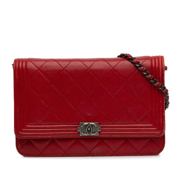 Pearl Street Bags Chanel Lambskin Boy Wallet On Chain (SHG-W6UM3K)