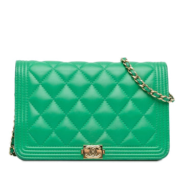 Pearl Street Bags Chanel Lambskin Boy Wallet On Chain (SHG-UIsk0U)