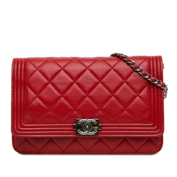 Pearl Street Bags Chanel Lambskin Boy Wallet On Chain (SHG-ZKpWID)