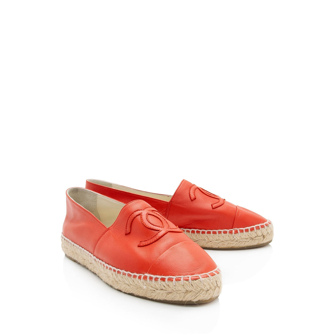 Top Quality Chanel Lambskin CC Espadrilles - Size 7 / 37 (SHF-mU3mEW)