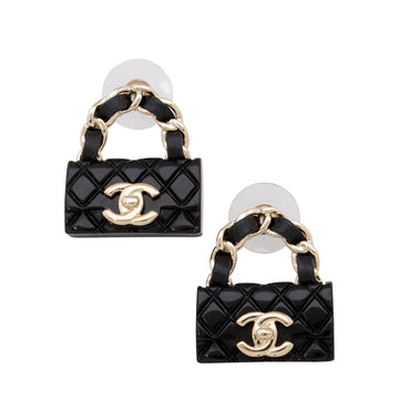 Pearl Street Bags Chanel Lambskin CC Turnlock Chain Flap Bag Earrings (SHF-OSbL4p)