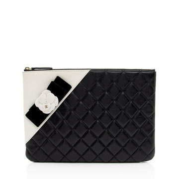 Top Quality Chanel Lambskin Camellia Medium O-Case (SHF-zIGfOR)