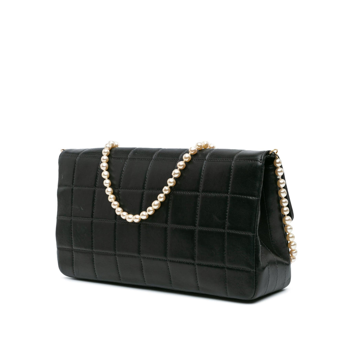 Chanel Lambskin Chocolate Bar Pearl Chain Flap (SHG-vnO4Mm)