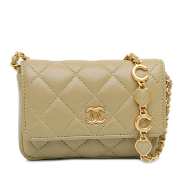 Chanel Lambskin Enamel Coco Hearts Clutch with Chain (SHG-eIwWBN)
