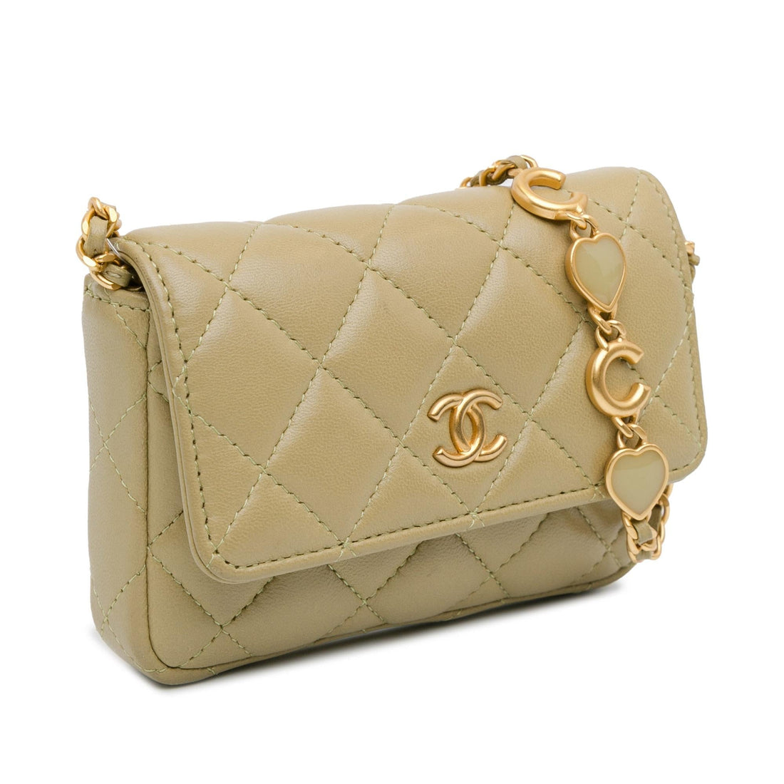 Chanel Lambskin Enamel Coco Hearts Clutch with Chain (SHG-eIwWBN)
