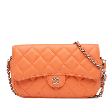 Pearl Street Bags Chanel Lambskin Flap Phone Holder with Chain (SHG-7VHu6Y)