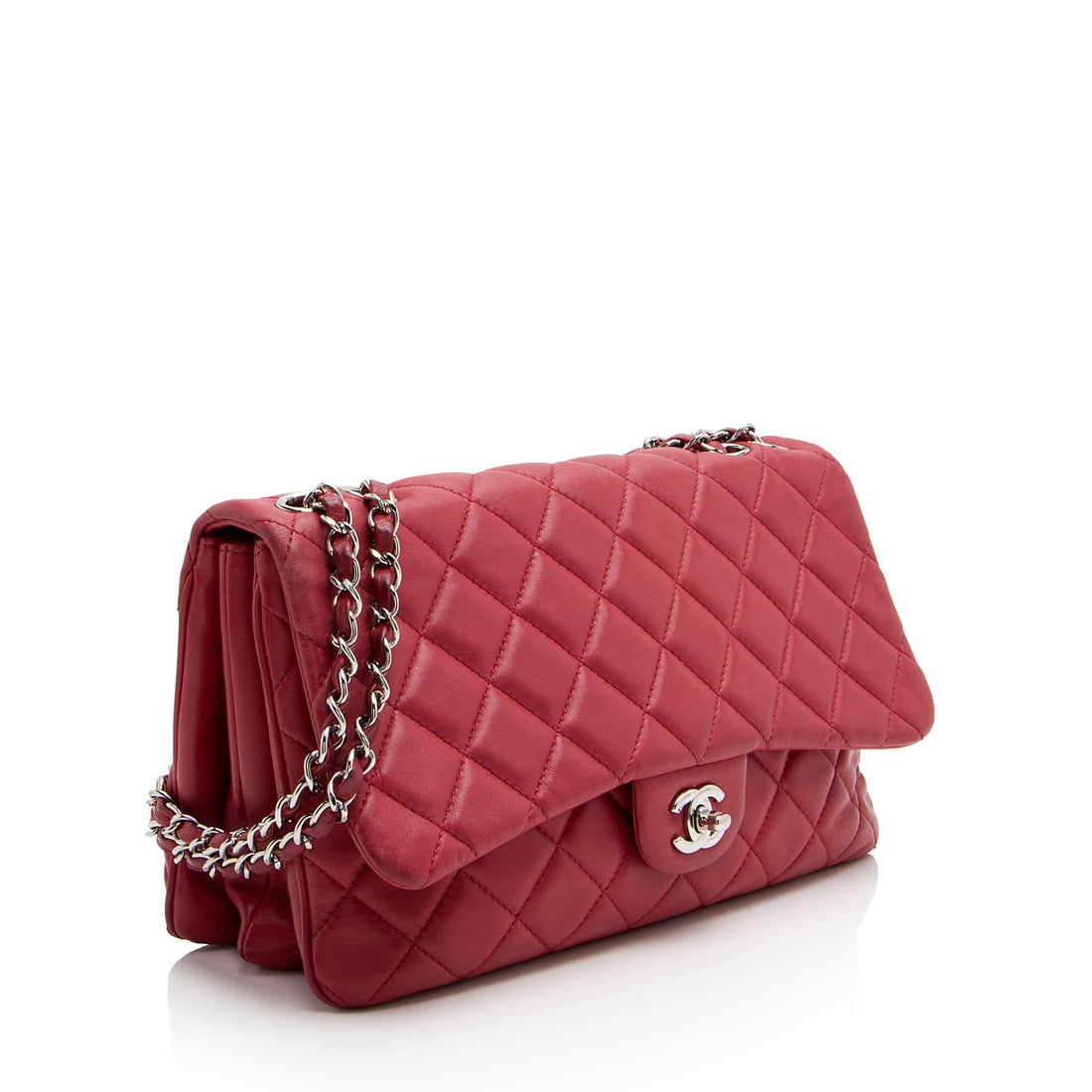 Chanel Lambskin Jumbo Chanel 3 Accordion Flap Bag (SHF-N2FOqF)