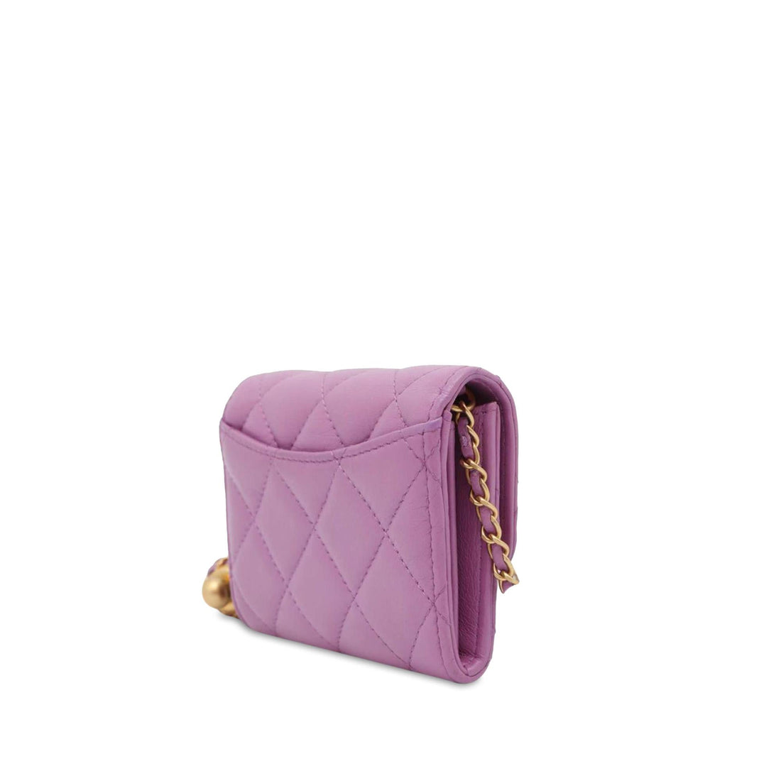Pearl Street Bags Chanel Lambskin Mini Pearl Crush Wallet with Chain (SHG-rngcqW)