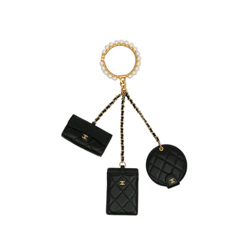 Top Quality Chanel Lambskin Pearl Crown CC Wristlet Multi Pouches (SHG-mlpDtS)
