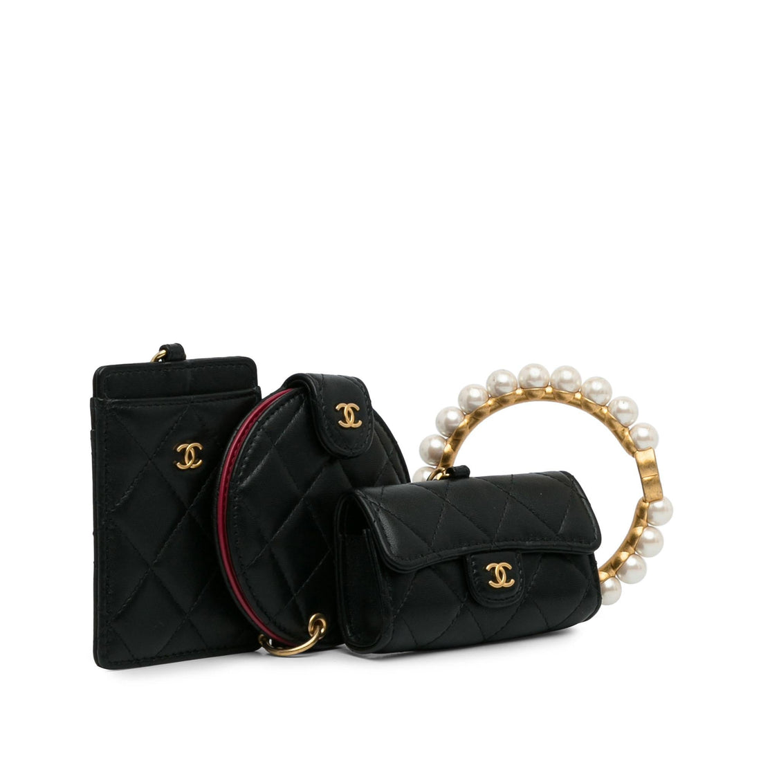Top Quality Chanel Lambskin Pearl Crown CC Wristlet Multi Pouches (SHG-ZnqXOL)