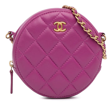 Pearl Street Bags Chanel Lambskin Pearl Crush Round Clutch with Chain (SHG-T1Ji2T)