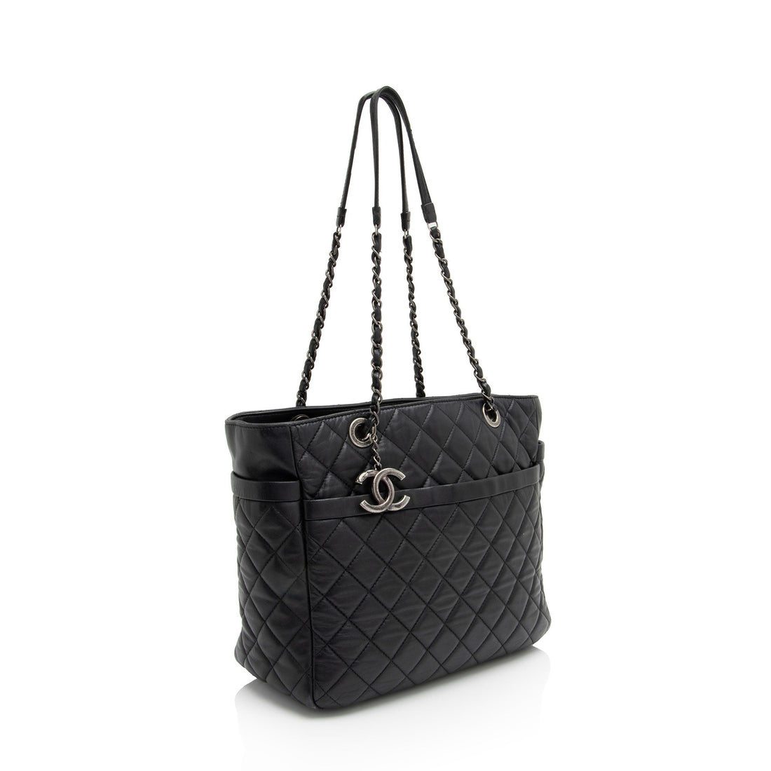 Pearl Street Bags Chanel Lambskin Pocket Shopper Tote (SHF-S3BN0B)