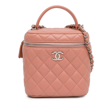 Pearl Street Bags Chanel Lambskin Top Handle Vanity Case with Chain (SHG-BSRNGL)