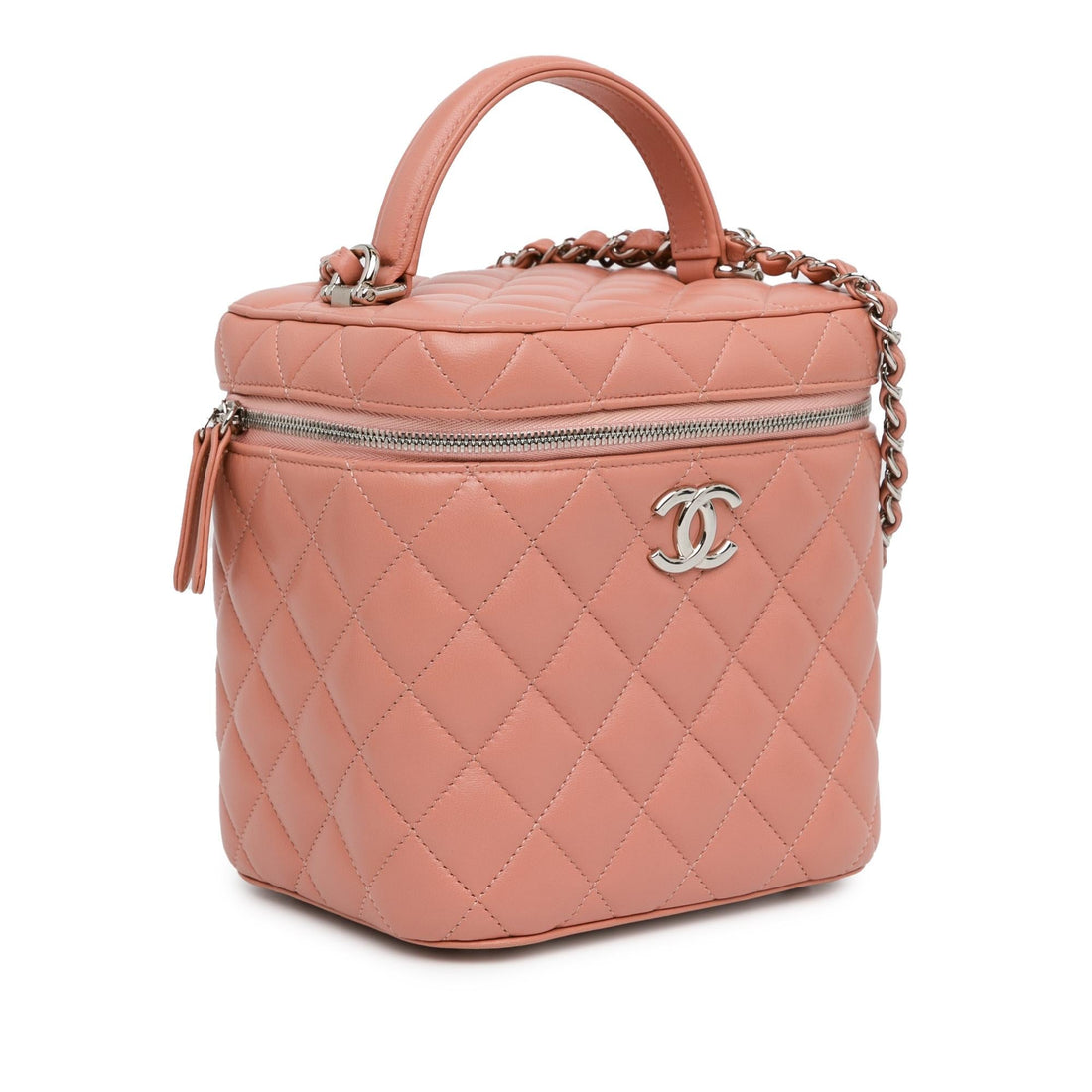 Top Quality Chanel Lambskin Top Handle Vanity Case with Chain (SHG-K2wZoF)