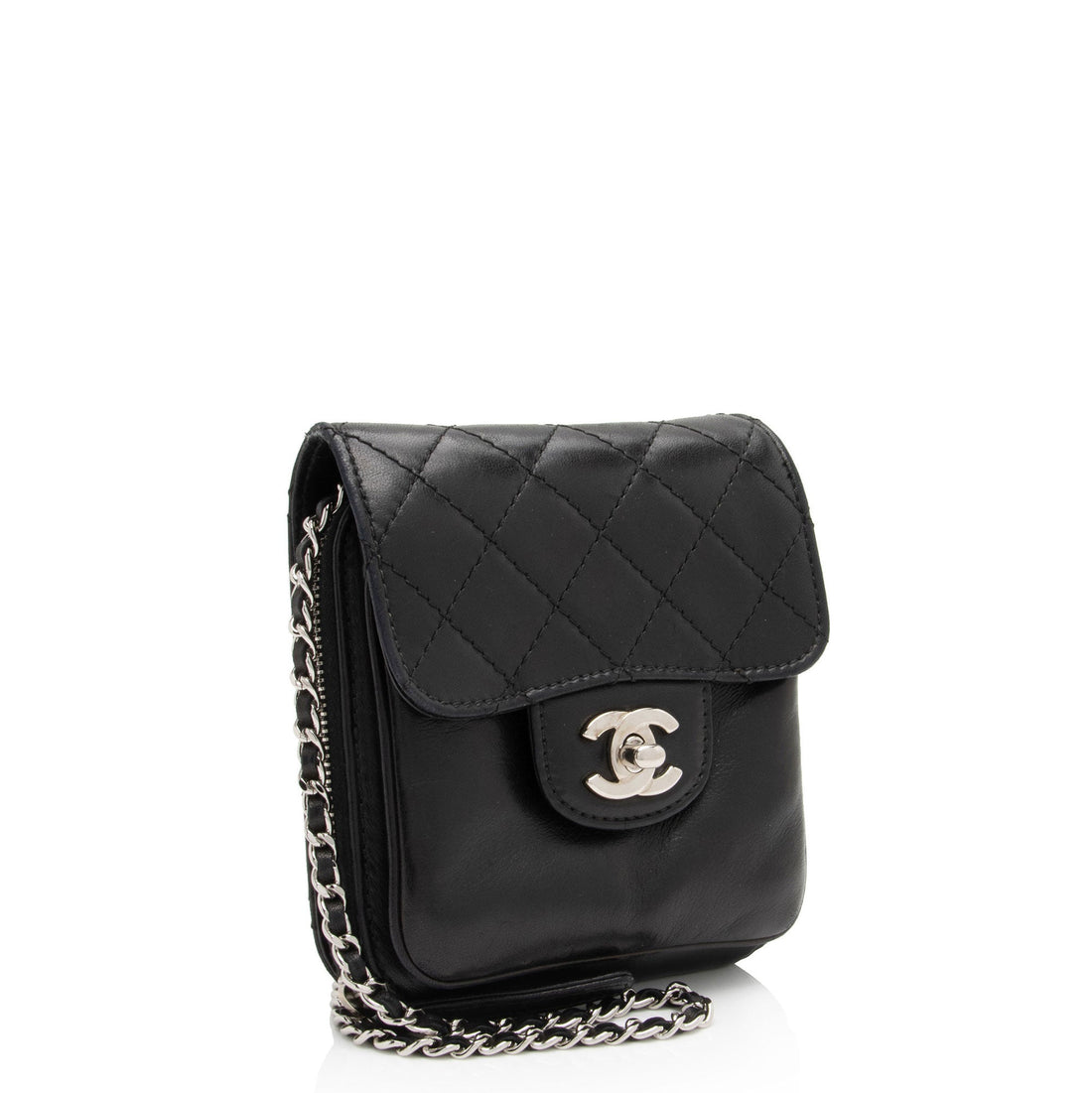 Pearl Street Bags Chanel Lambskin Zip Around Mini Wallet on Chain (SHF-fNb1ru)