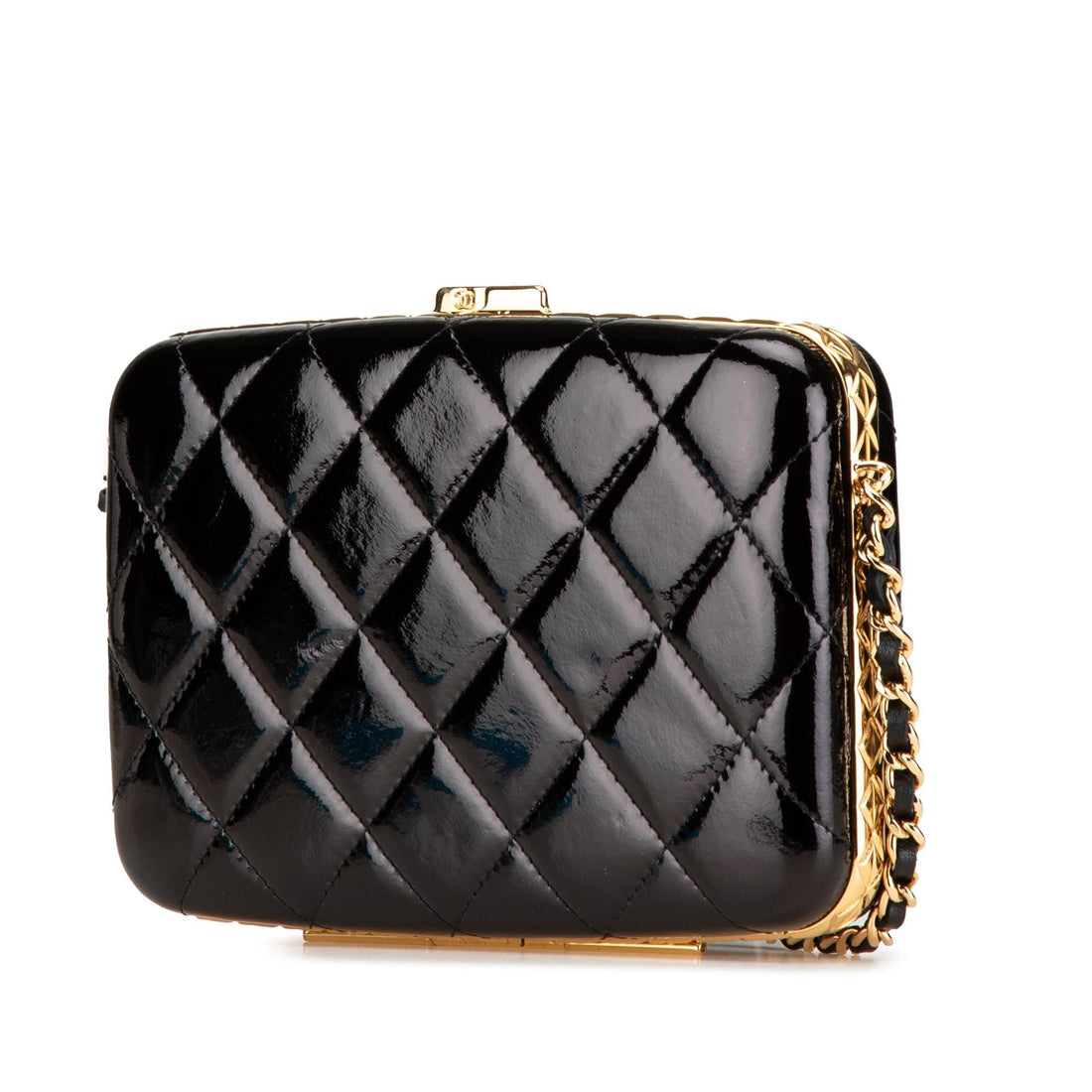 Chanel Large Glazed Goatskin Box With Chain (SHG-2qsdiw)
